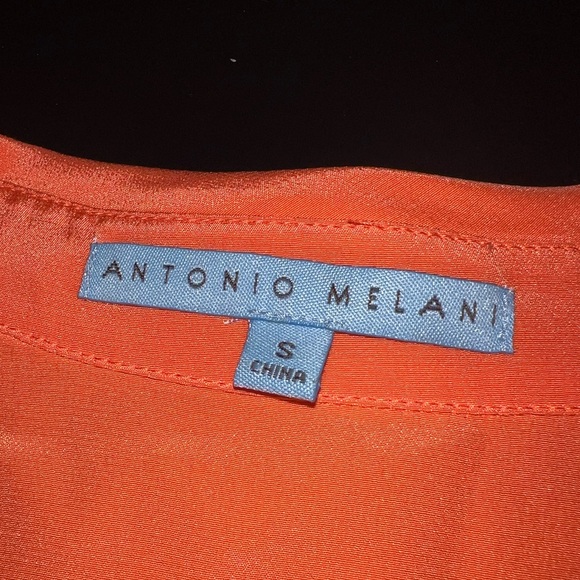 Antonio Melani Coral 100% Silk Tie Front Blouse Size Small EUC - Picture 3 of 7